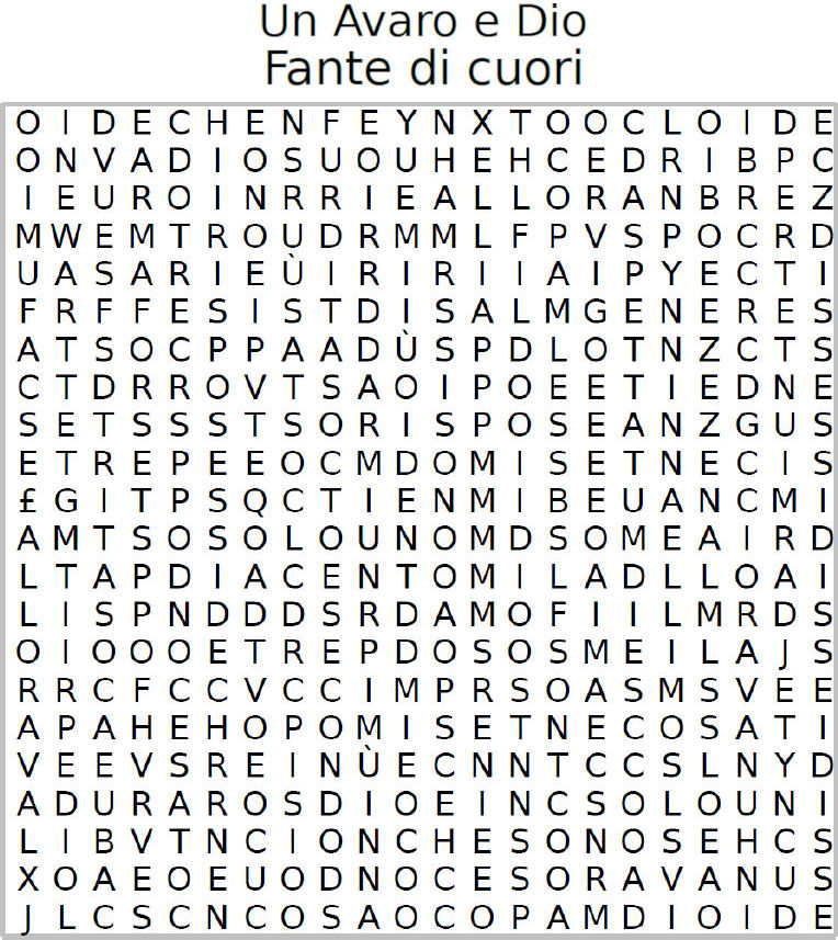 Un Avaro e Dio
