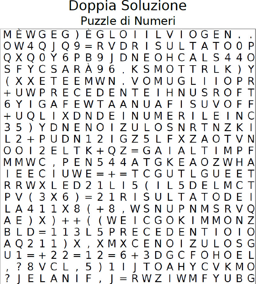 Puzzle Numeri